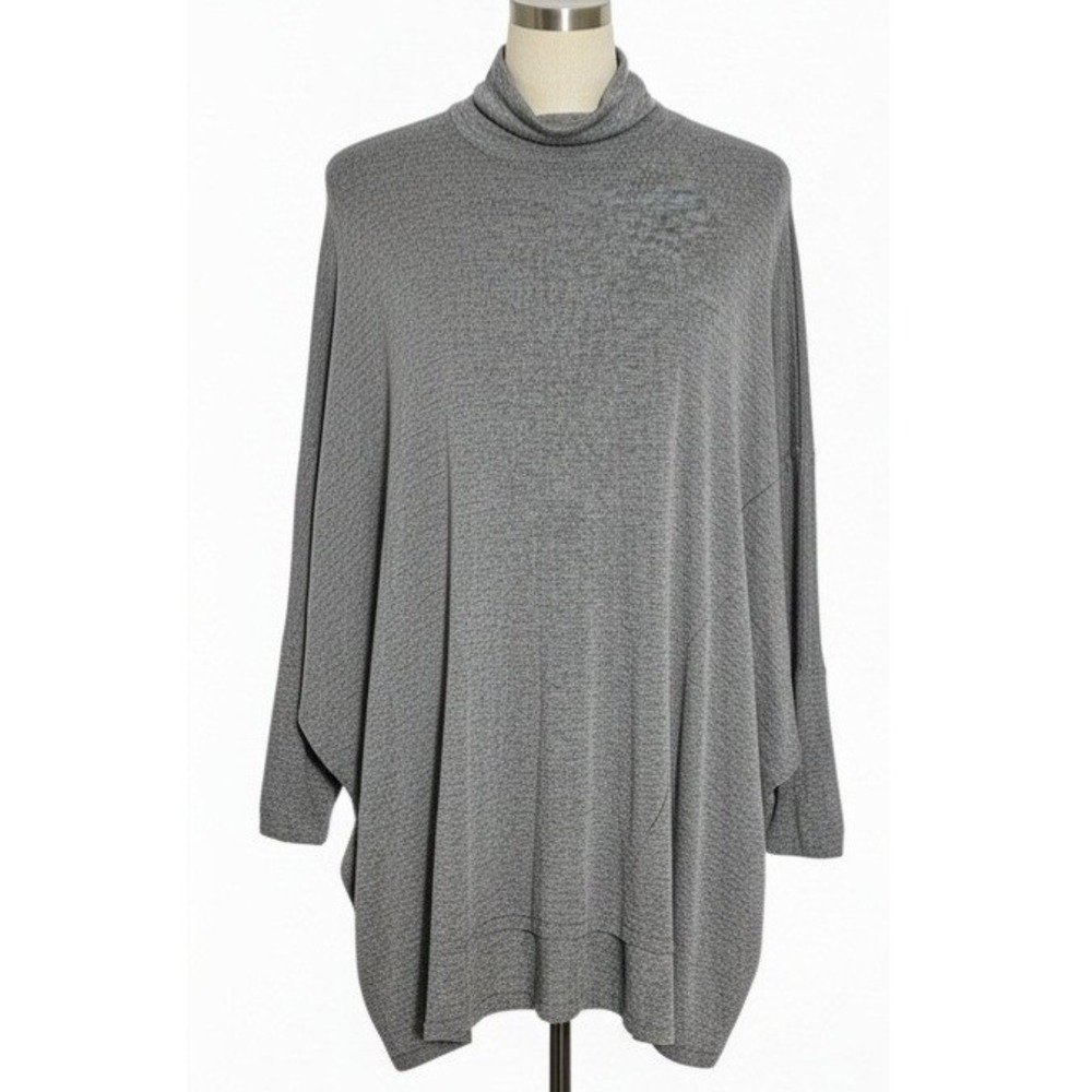 Free People Oversized Turtleneck Dolman Sleeve Tunic Sweater Gray M